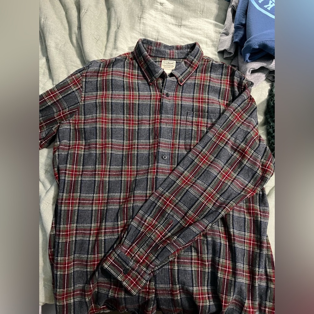 LL BEAN MENS XL FLANNEL